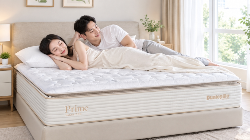 Nệm Dunlopillo mang đến trải nghiệm nghỉ ngơi tốt cho 2 người