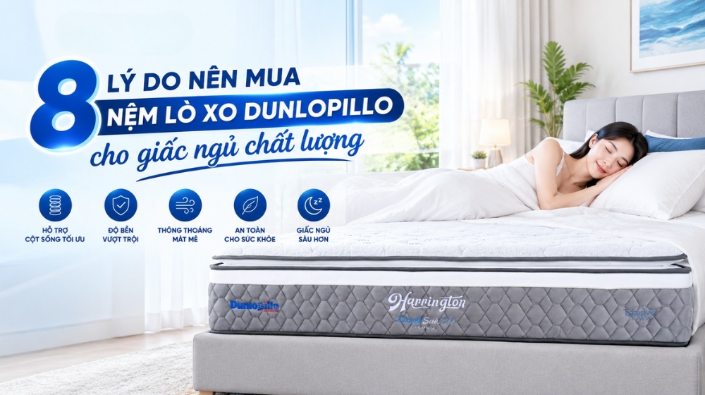 8 lý do nên mua nệm lò xo Dunlopillo