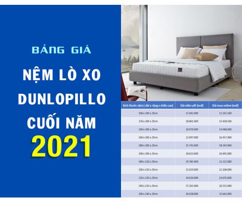 Bảng giá nệm lò xo Dunlopillo cuối năm 2021 22 Bảng giá nệm lò xo Dunlopillo cuối năm 2021