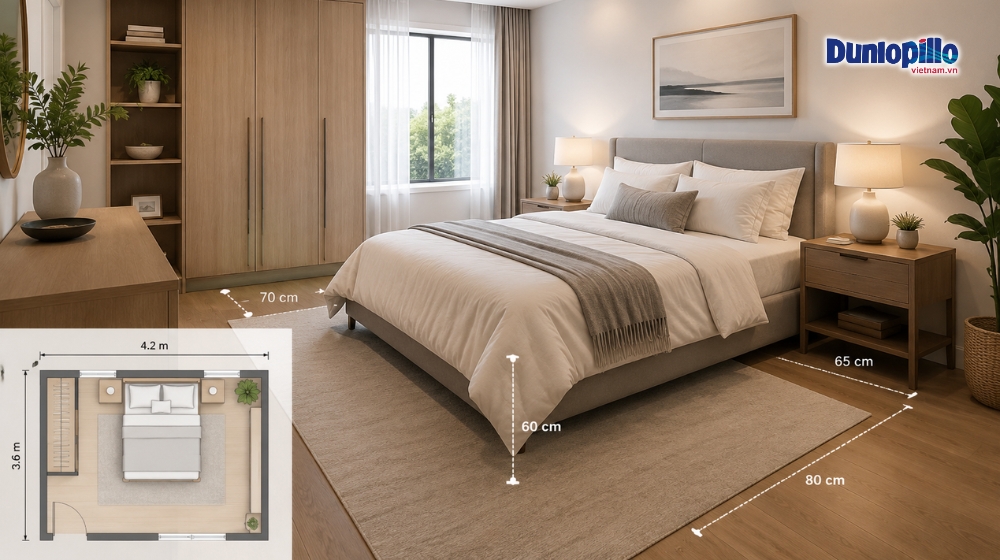 Lựa chọn kích thước giường phù hợp với diện tích phòng