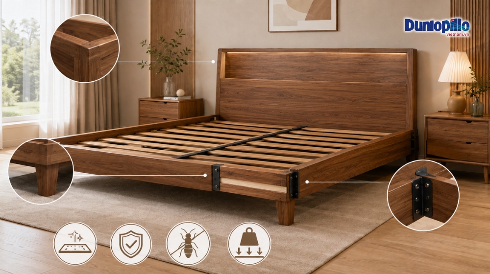 Chú ý đến chất liệu và độ bền của giường