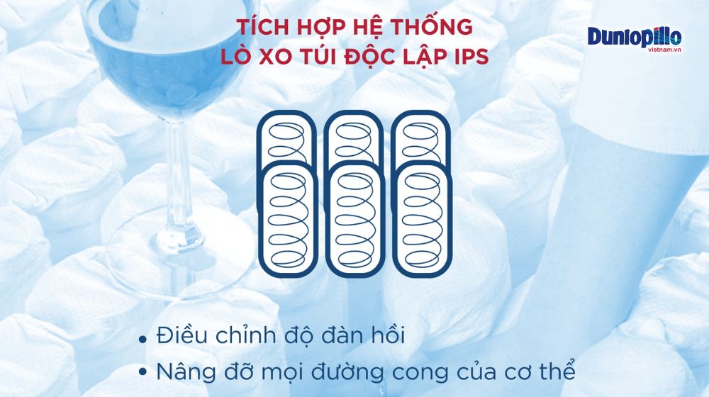 Vì sao bạn nên chọn mua nệm lò xo Dunlopillo? 2 Hệ thống lò xo IPS hiện đại