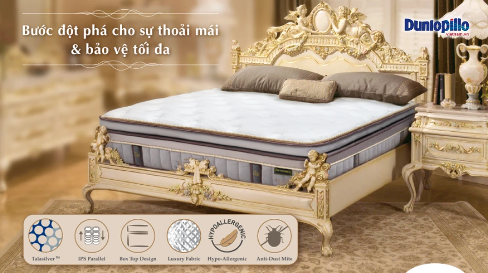Nệm lò xo Dunlopillo Elizabeth được sản xuất với nhiều công nghệ hiện đại