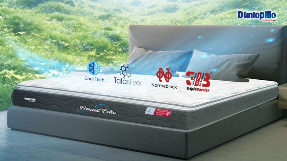 Vì sao bạn nên chọn mua nệm lò xo Dunlopillo? 3 Nhiều công nghệ tiên tiến được tích hợp trong sản phẩm nệm lò xo Dunlopillo