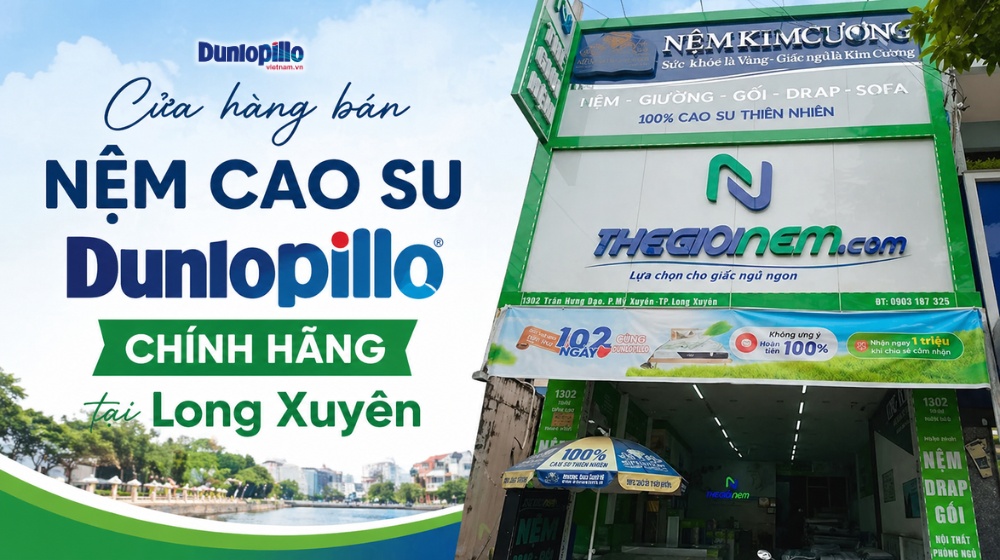 Cửa hàng bán nệm cao su dunlopillo chính hãng tại long xuyên