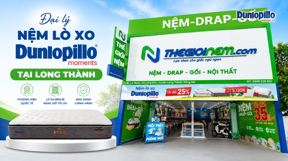Đại lý nệm lò xo Dunlopillo tại Long Thành