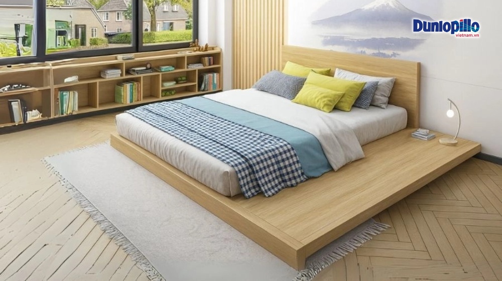 Giường gỗ công nghiệp có thiết kế hiện đại, phù hợp nhiều phong cách