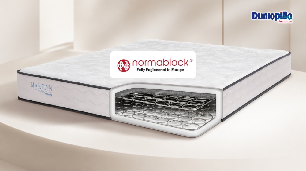 Nệm lò xo Dunlopillo Marilyn với công nghệ lò xo Normablock