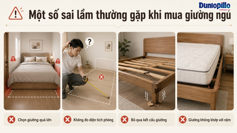 Một số sai lầm thường gặp khi mua giường ngủ