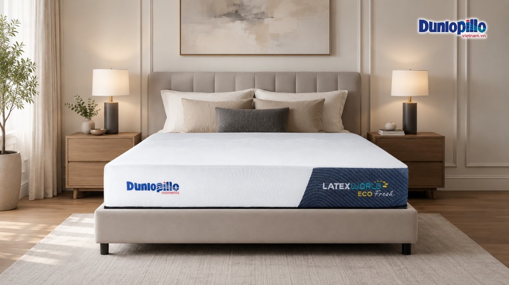 Nệm cao su Dunlopillo Latex World Eco Fresh nâng đỡ đa vùng