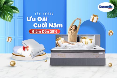 Nệm Dunlopillo khuyến mãi giảm đến 25% - Tận hưởng ưu đãi cuối năm 26 Nệm Dunlopillo khuyến mãi giảm đến 25% - Tận hưởng ưu đãi cuối năm