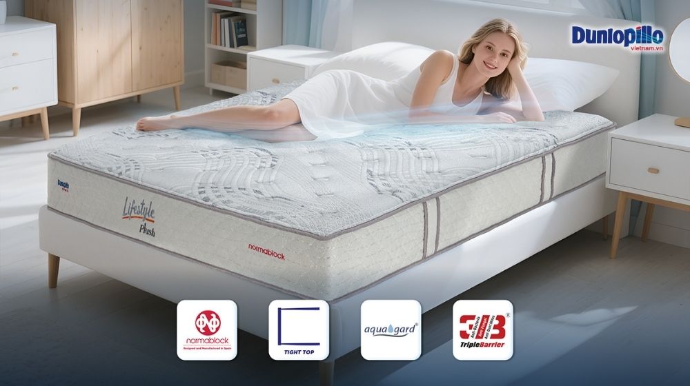 Công nghệ nệm lò xo Dunlopillo Lifestyle Plush