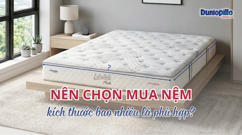 Nên chọn mua nệm kích thước bao nhiêu
