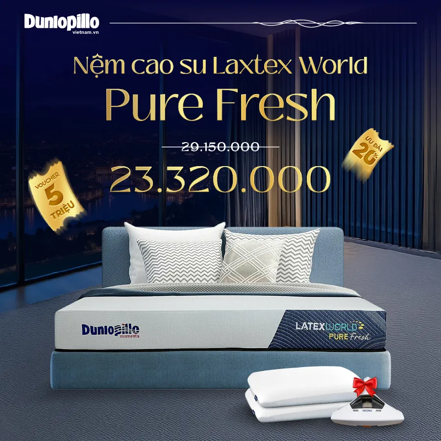 Nệm cao su Dunlopillo Pure Fresh 
