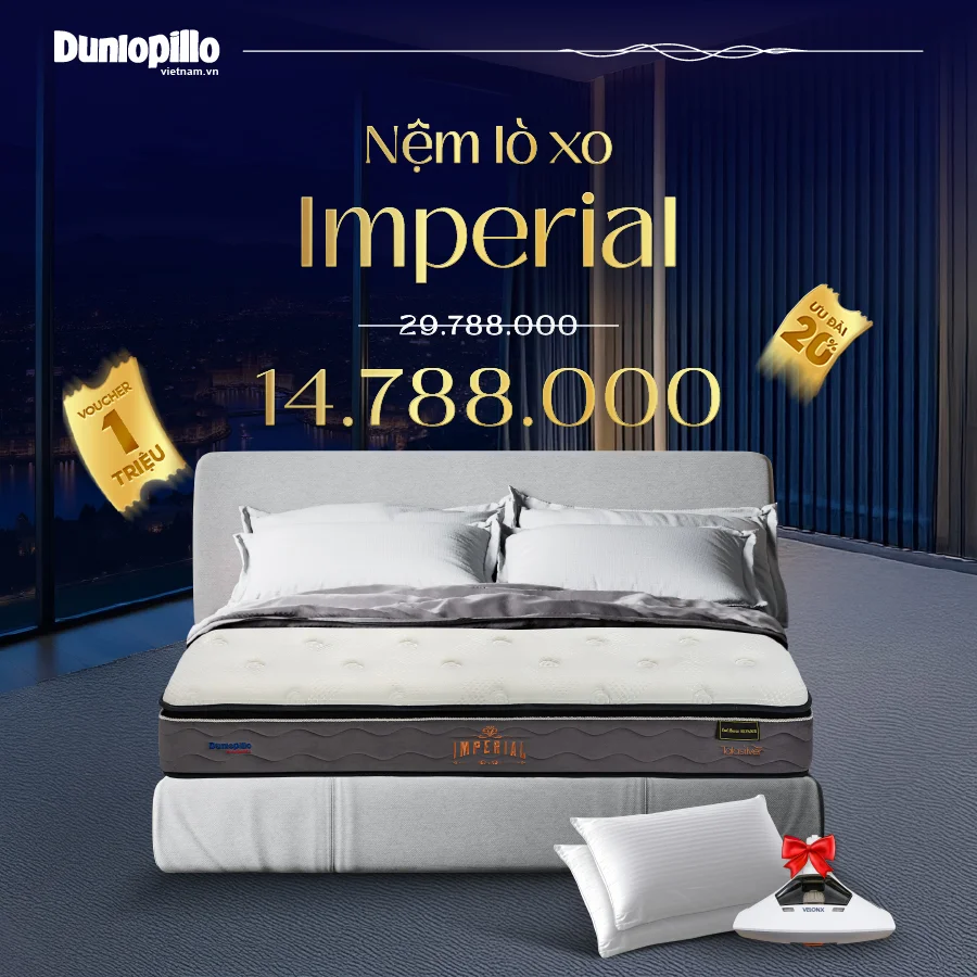 Nệm Dunlopillo khuyến mãi giảm trực tiếp 15 triệu