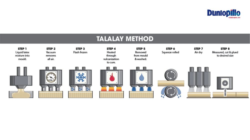 Quy trình sản xuất nệm cao su Dunlopillo phương pháp Talalay