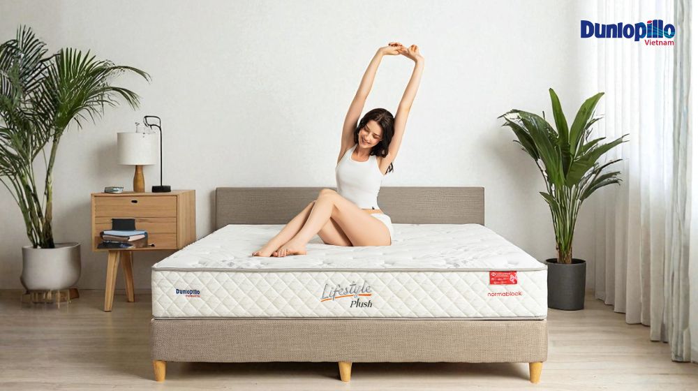 Nệm lò xo Dunlopillo Lifestyle Plush thiết kế tối giản hợp mọi phong cách