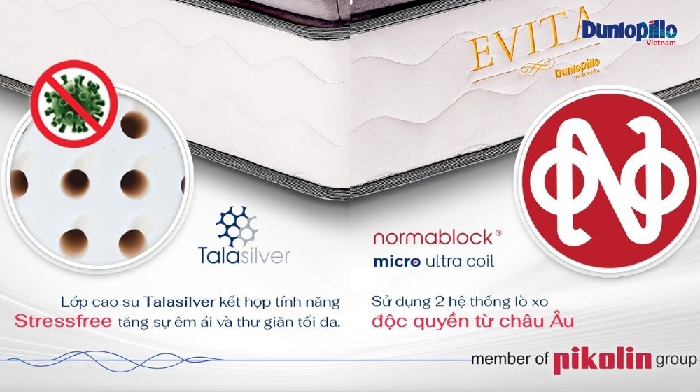 Nệm thoáng khí với hệ thống lò xo độc đáo kết hợp cùng cao su thiên nhiên