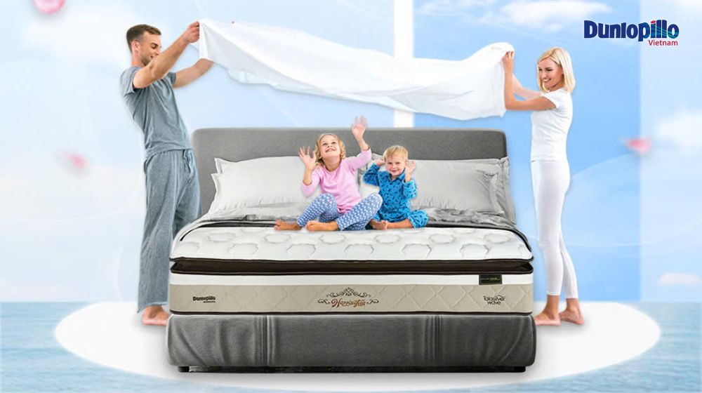 Nệm lò xo Dunlopillo Harrington là lựa chọn lý tưởng cho gia đình