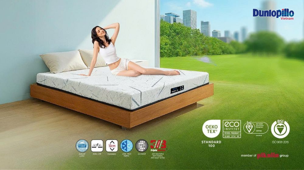 Nệm cao su Dunlopillo Herit đạt chuẩn chất lượng với nhiều chứng nhận quốc tế