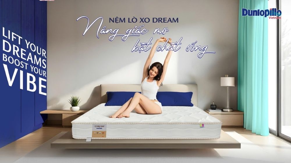 Nệm lò xo Dunlopillo Dream là dòng nệm mới được yêu thích