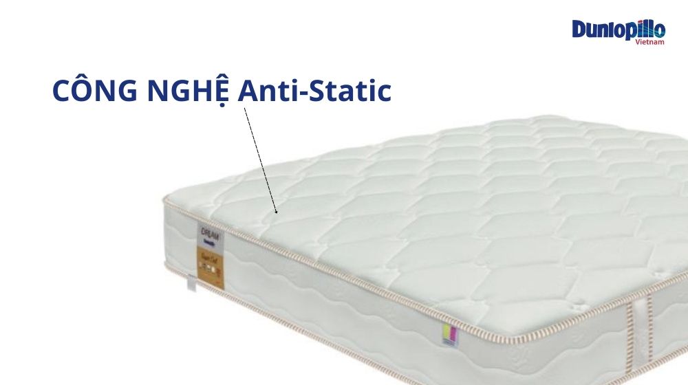 Nệm có lớp áo tích hợp công nghệ chống tĩnh điện, giúp ngủ ngon giấc hơn