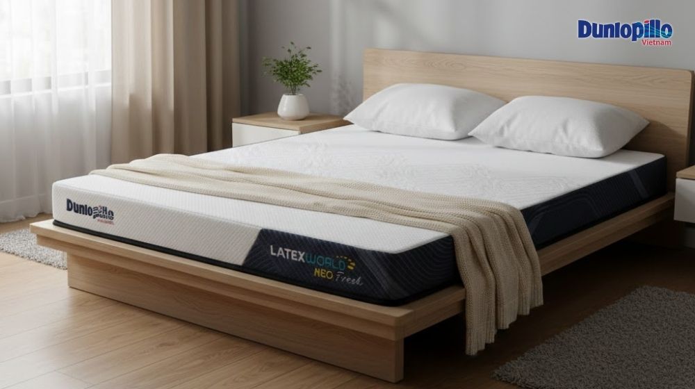 Nệm cao su Dunlopillo Latex World Neo Fresh độ dày 20cm
