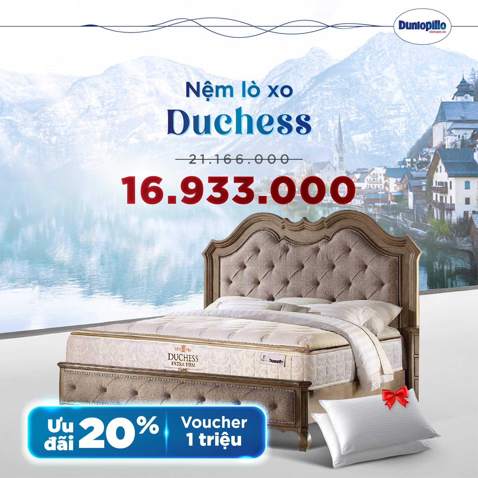 Nệm Dunlopillo khuyến mãi Duchess