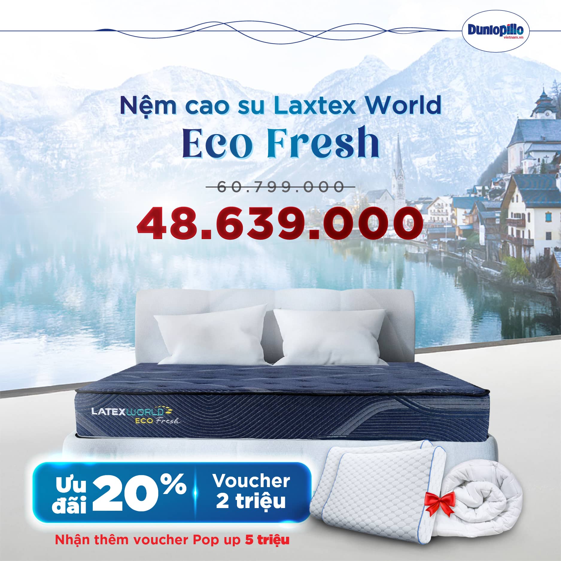 Nệm Dunlopillo khuyến mãi Eco Fresh
