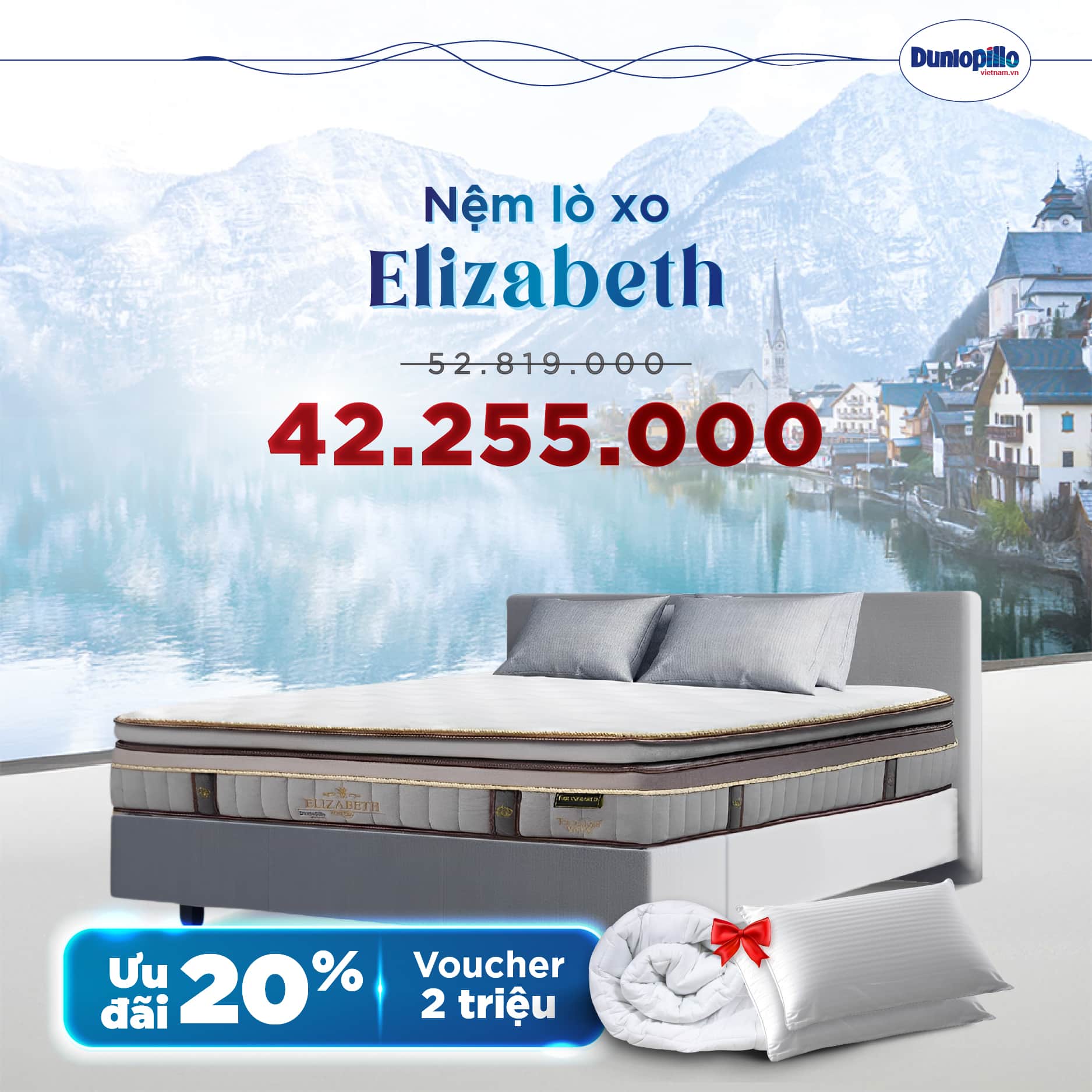 Nệm Dunlopillo khuyến mãi Elizabeth