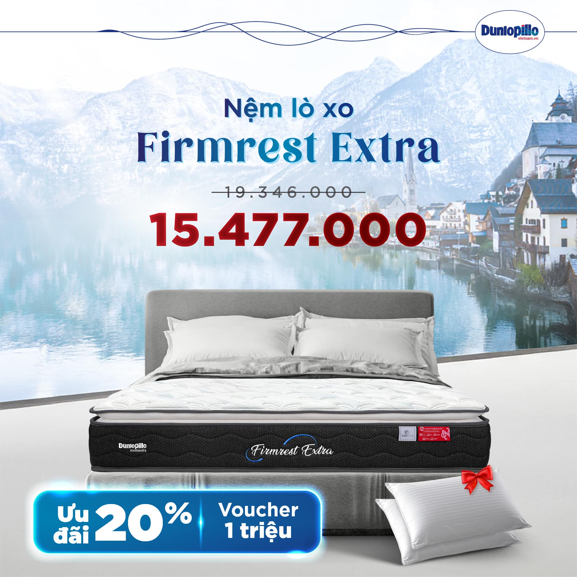 Nệm Dunlopillo khuyến mãi Firmrest Extra