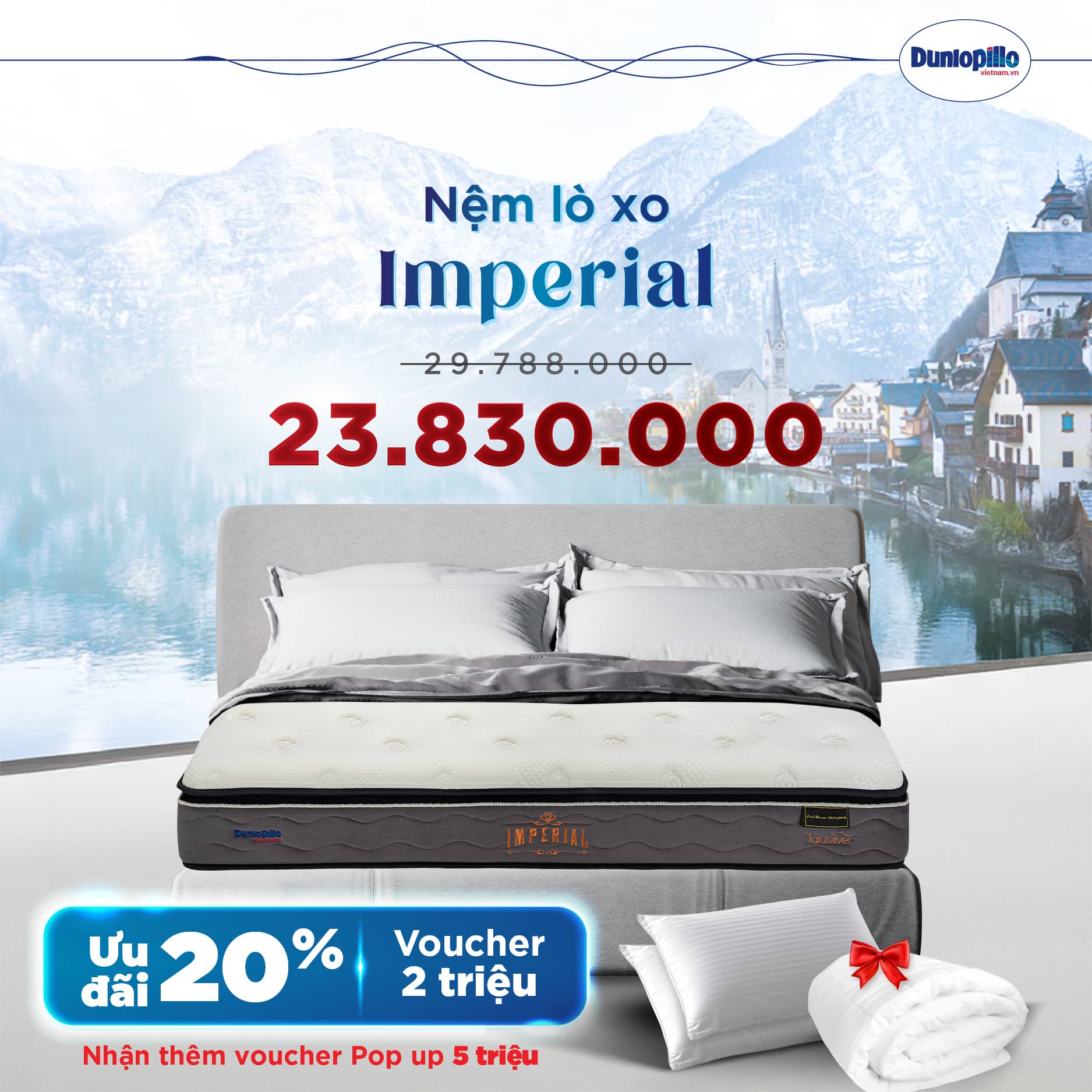 Nệm Dunlopillo khuyến mãi dòng Imperial