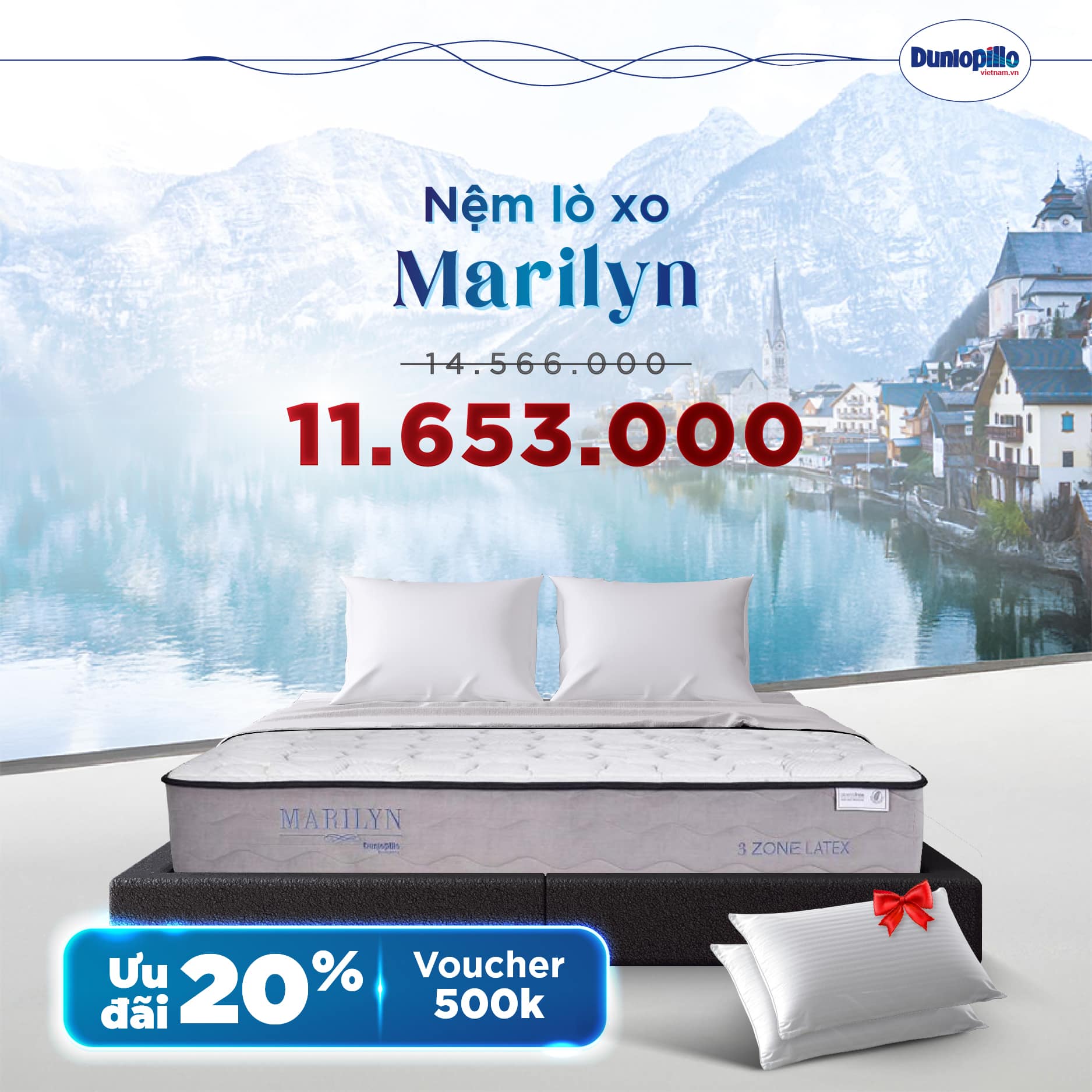 Nệm Dunlopillo khuyến mãi Marilyn