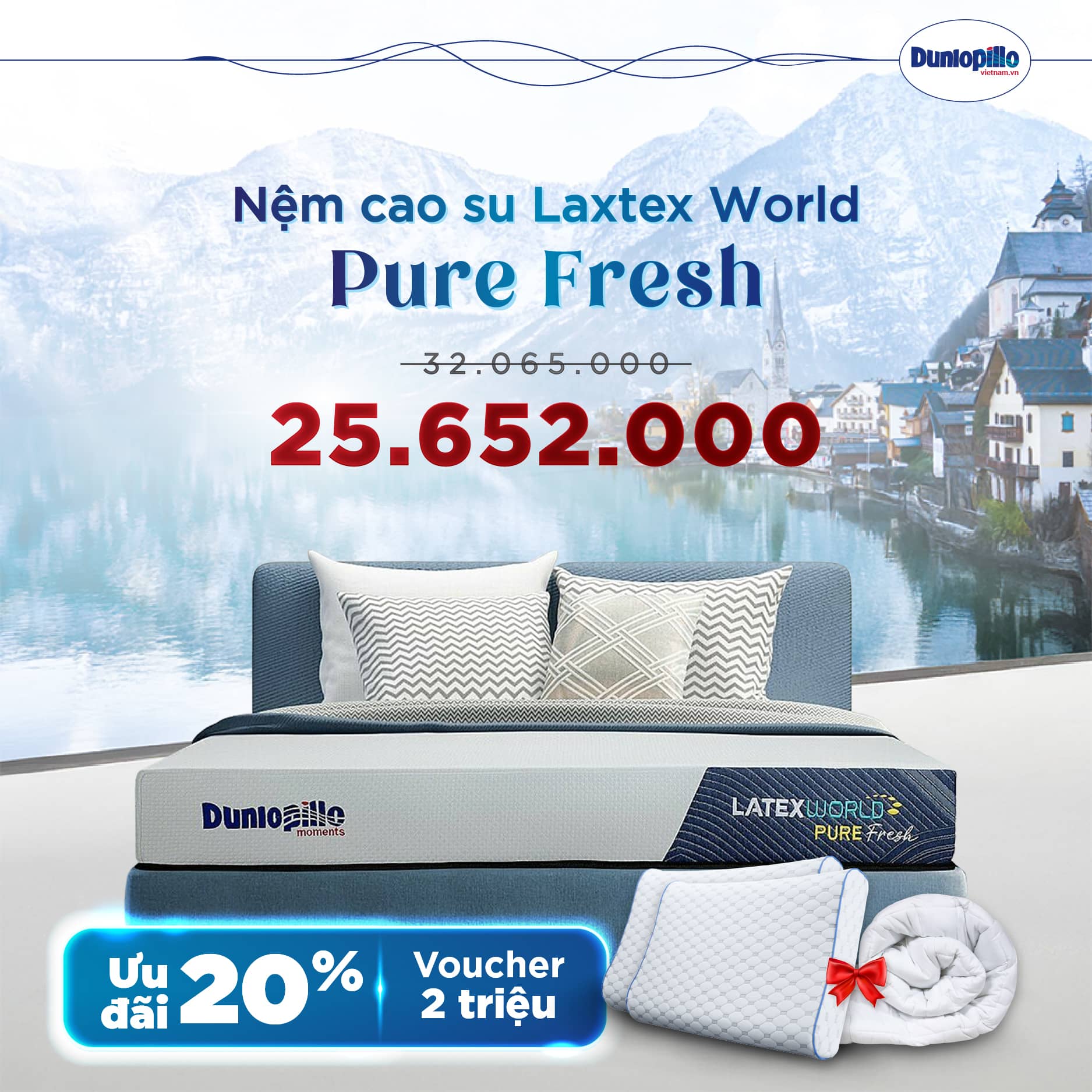 Nệm Dunlopillo khuyến mãi Pure Fresh