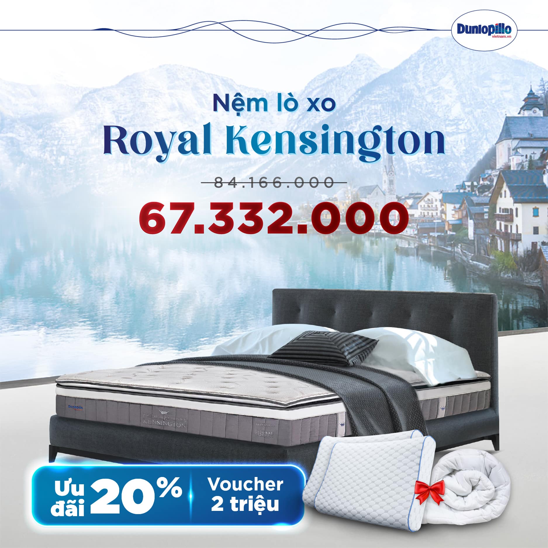 Nệm Dunlopillo khuyến mãi dòng Kensington