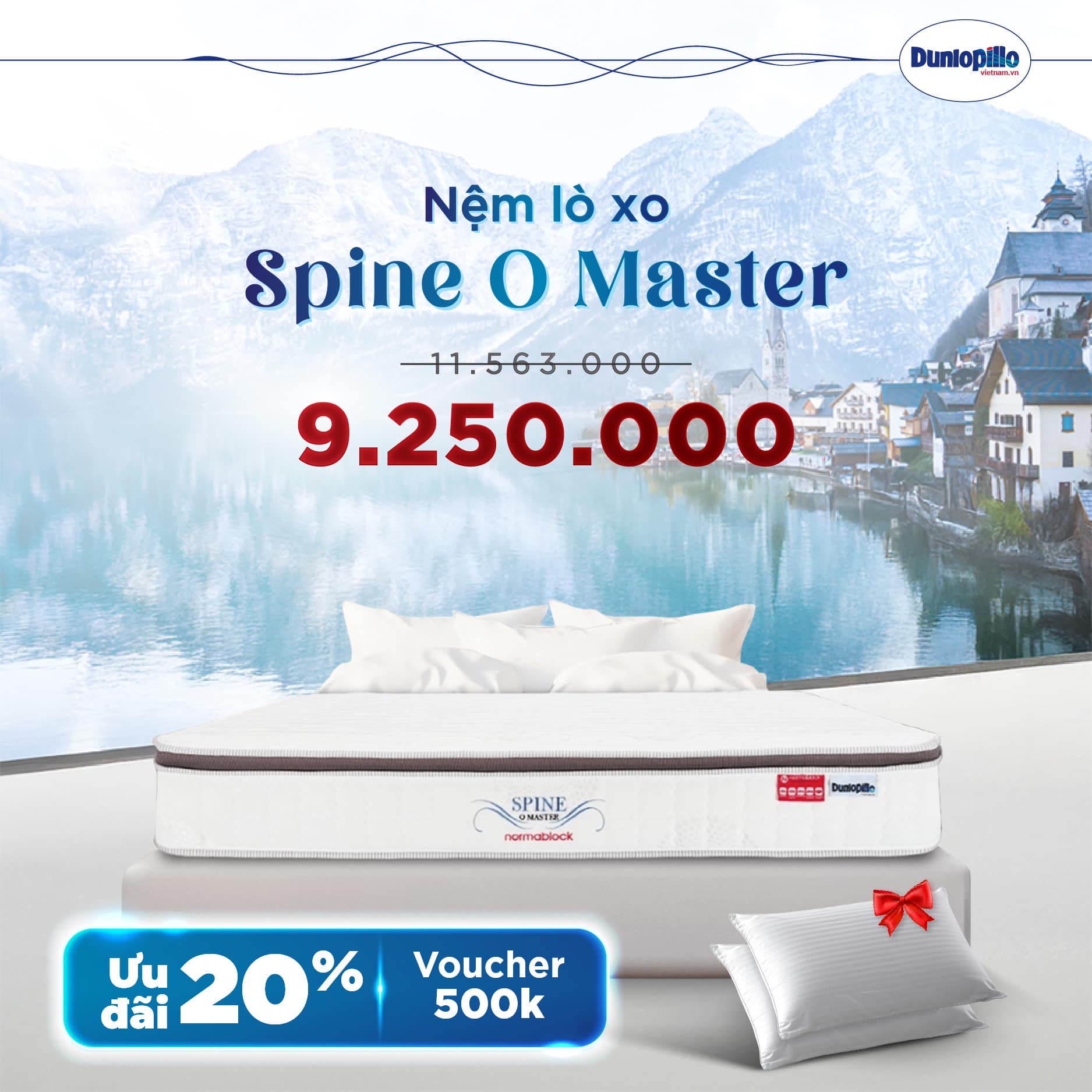 Nệm Dunlopillo khuyến mãi Spine O Master