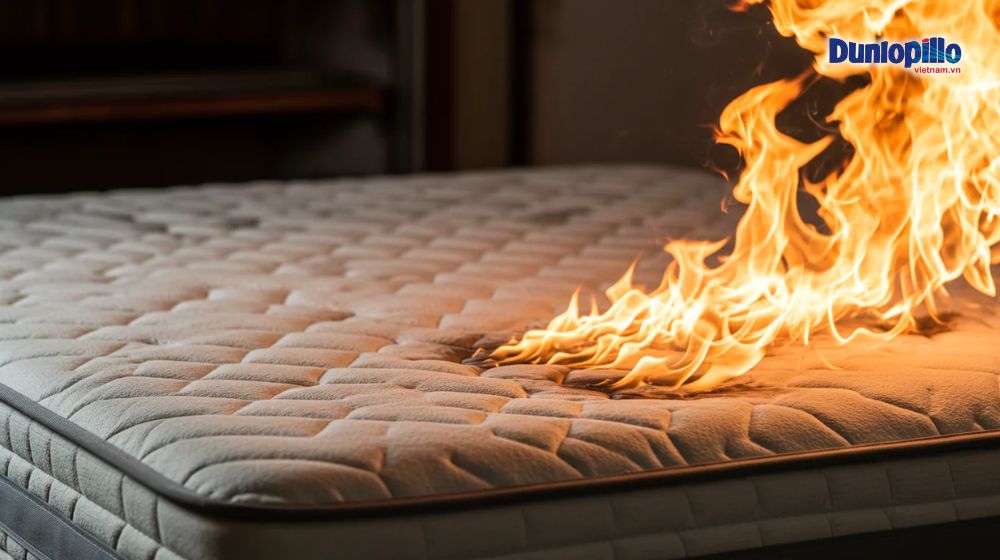 Nệm là vật dụng dễ bị cháy khi có hỏa hoạn xảy ra