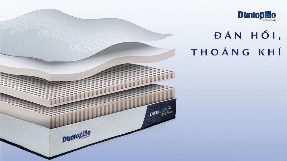 Nệm cao su Dunlopillo với công nghệ sản xuất hiện đại
