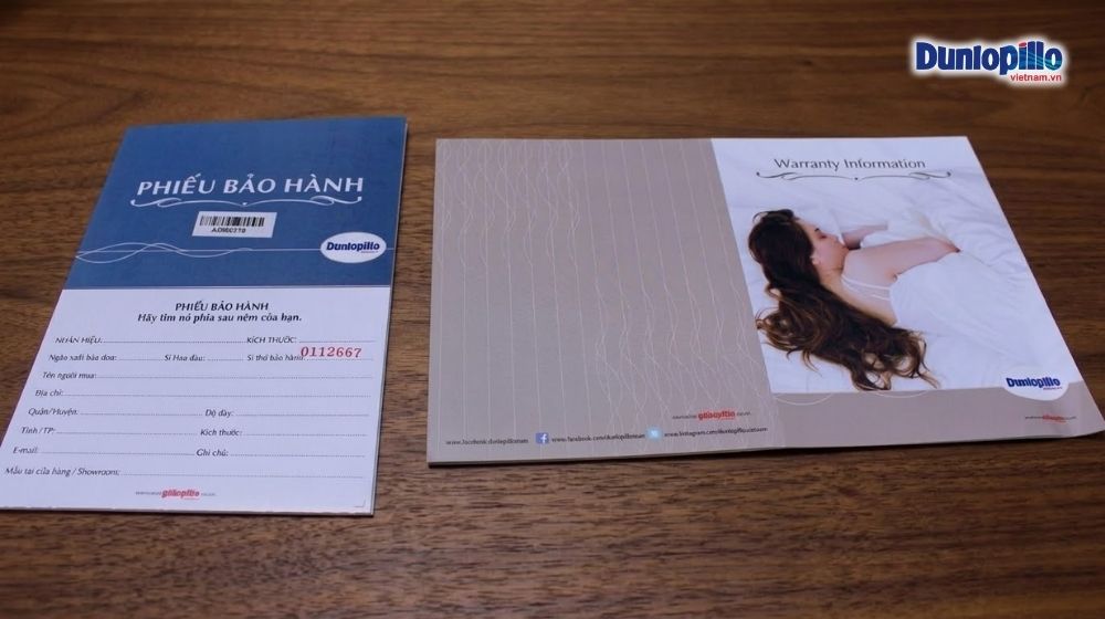 Nệm Dunlopillo được bảo hành trong 10 năm