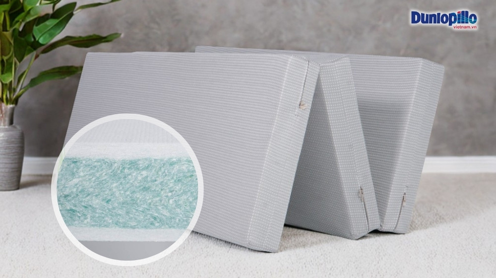 Nệm bông ép có thiết kế gấp 3 tiện lợi