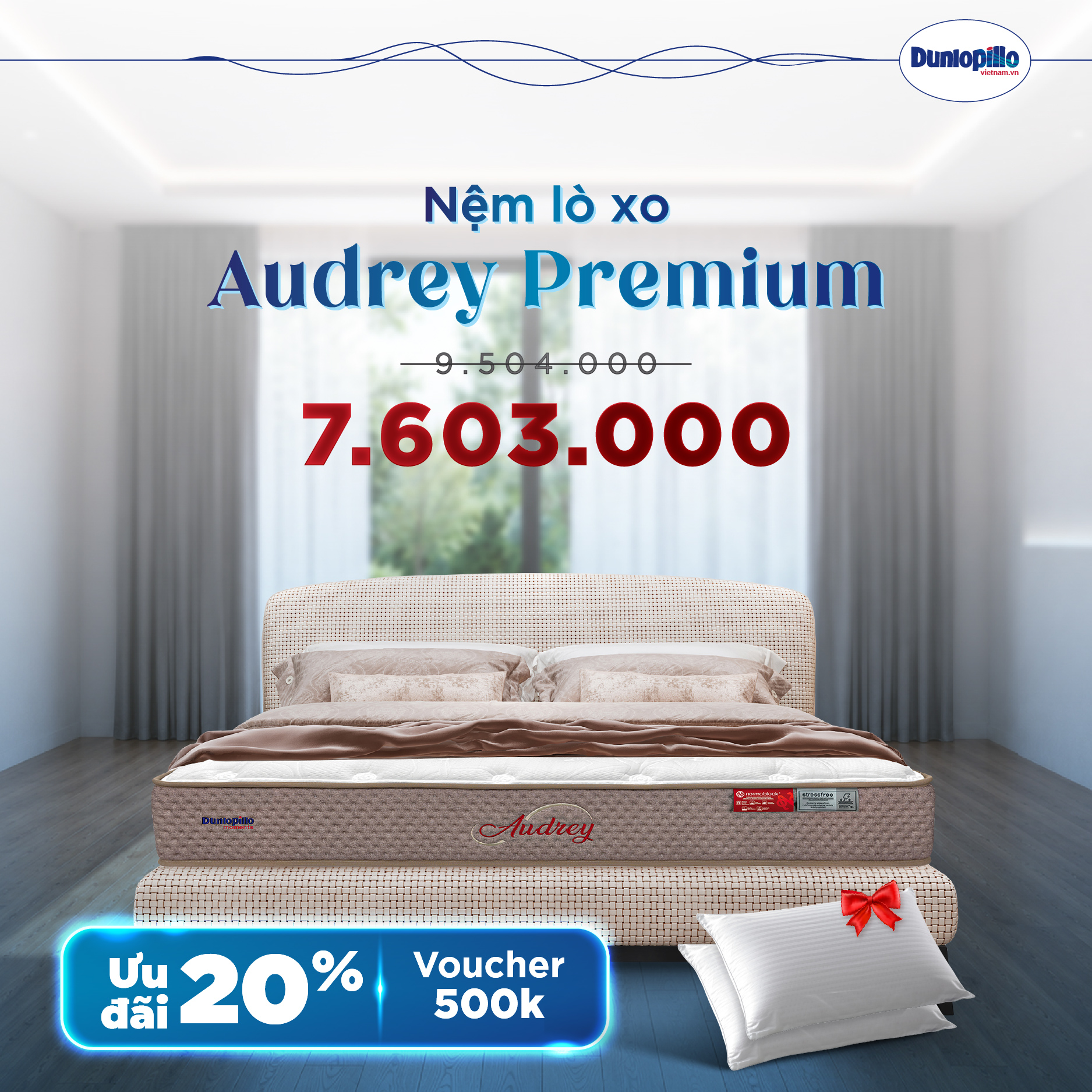Nệm Dunlopillo khuyến mãi - Audrey Premium