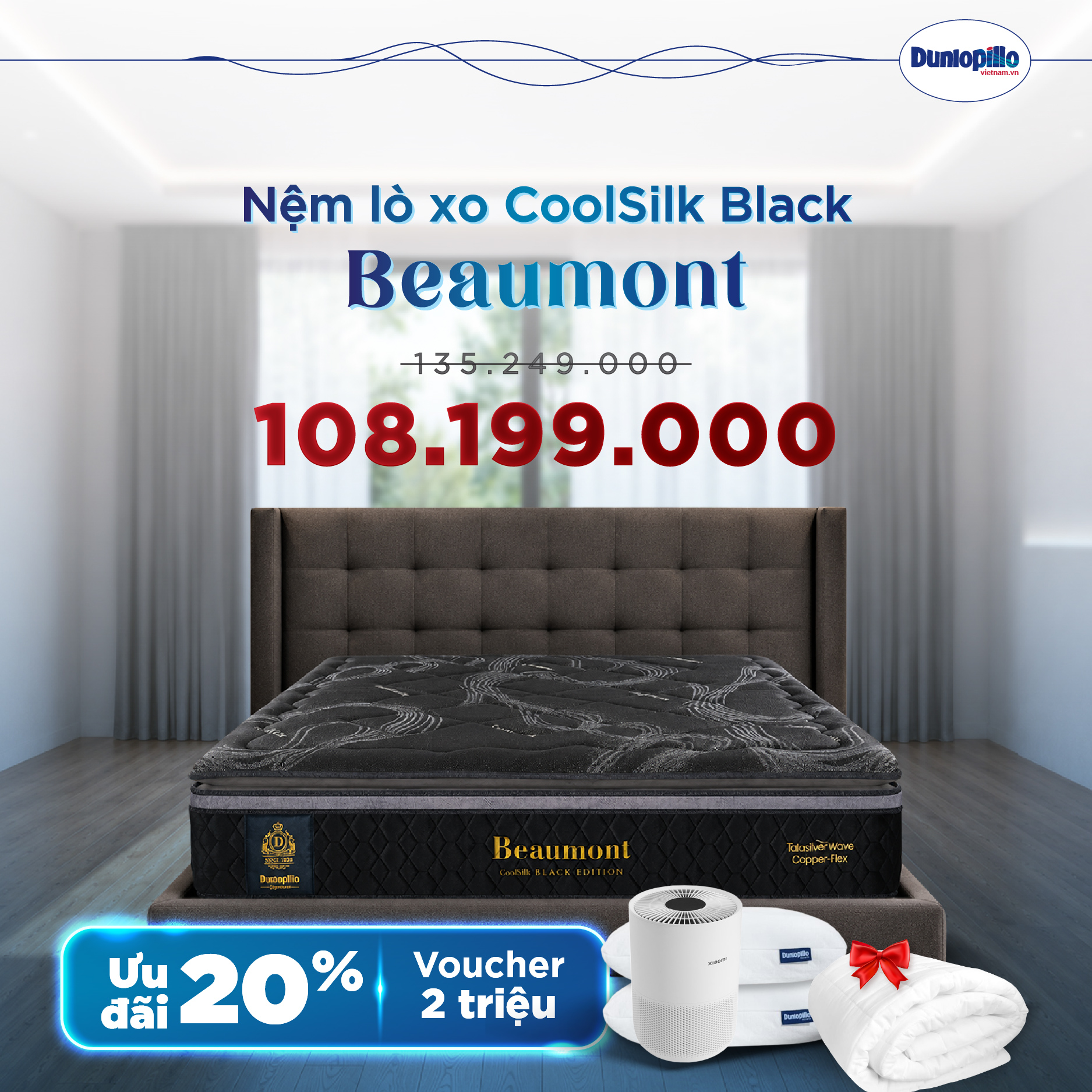 Nệm Dunlopillo khuyến mãi - Black Beaumont