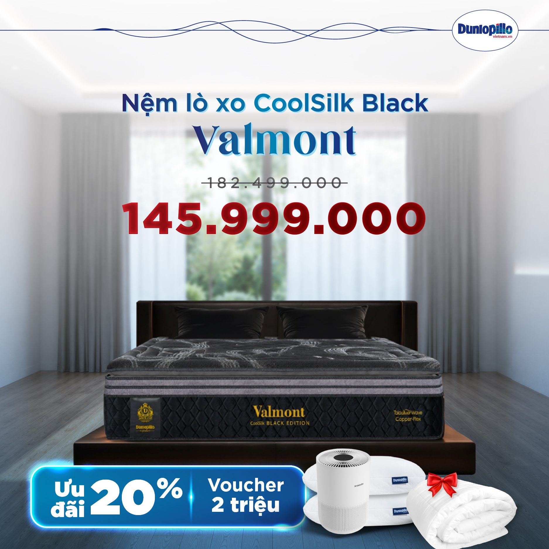 Nệm Dunlopillo khuyến mãi - Black Valmont