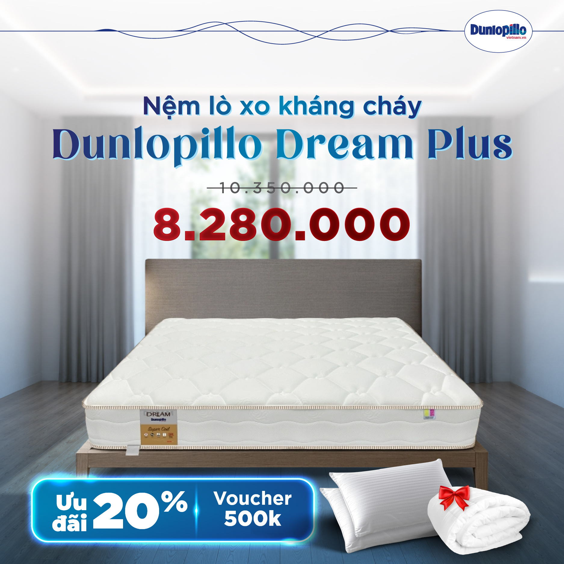 Nệm Dunlopillo khuyến mãi Dream Plus