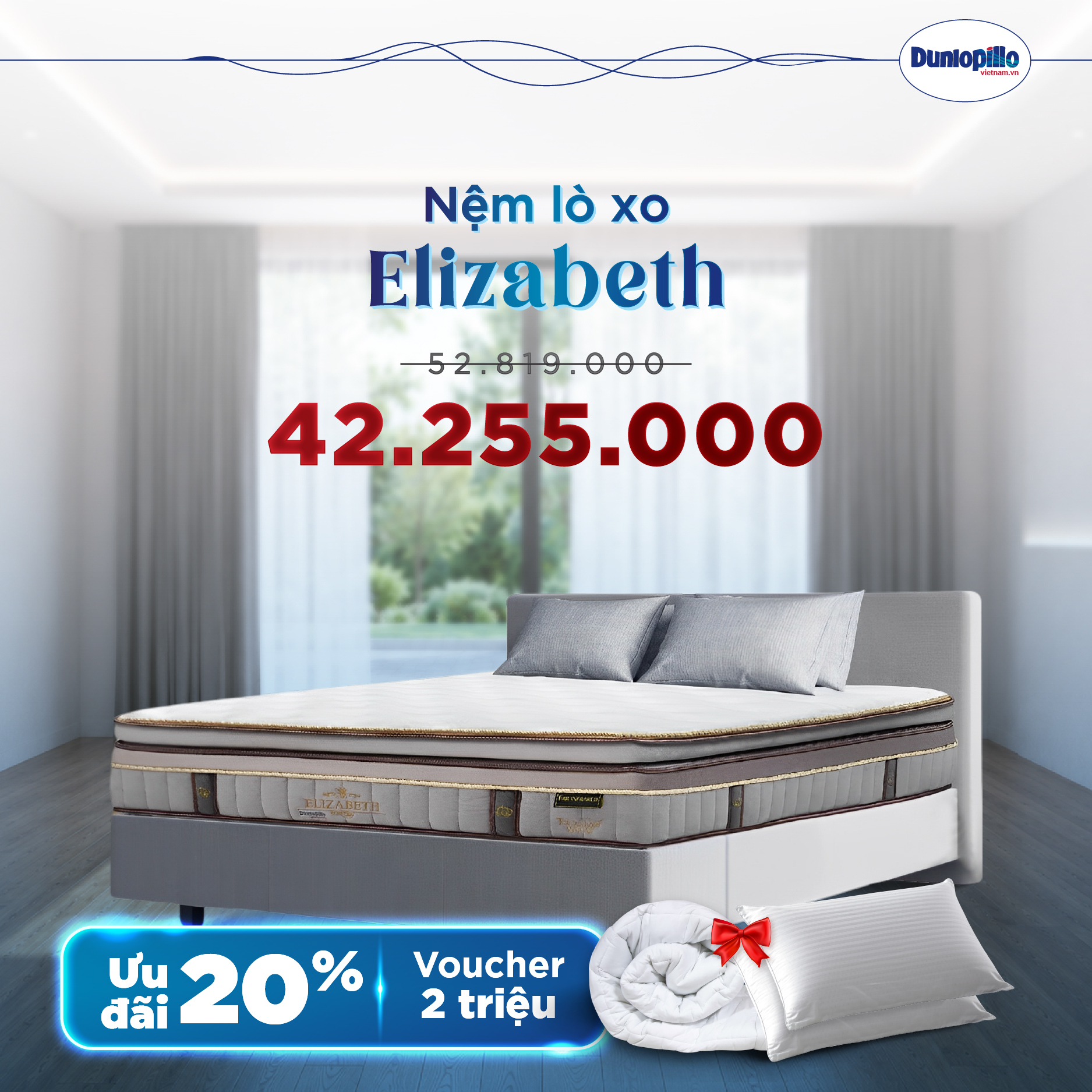 Nệm Dunlopillo khuyến mãi Elizabeth
