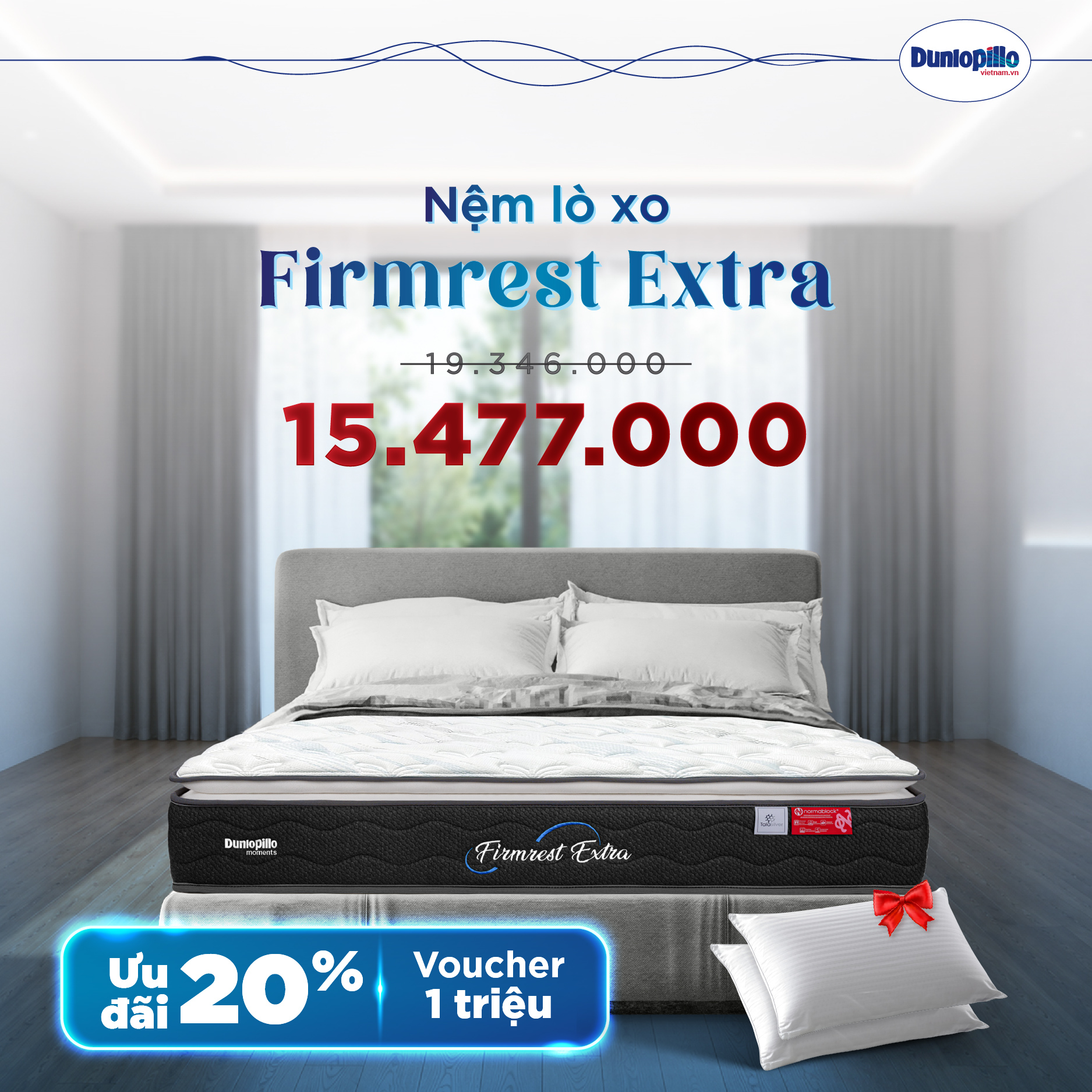 Nệm Dunlopillo khuyến mãi Firmrest Extra