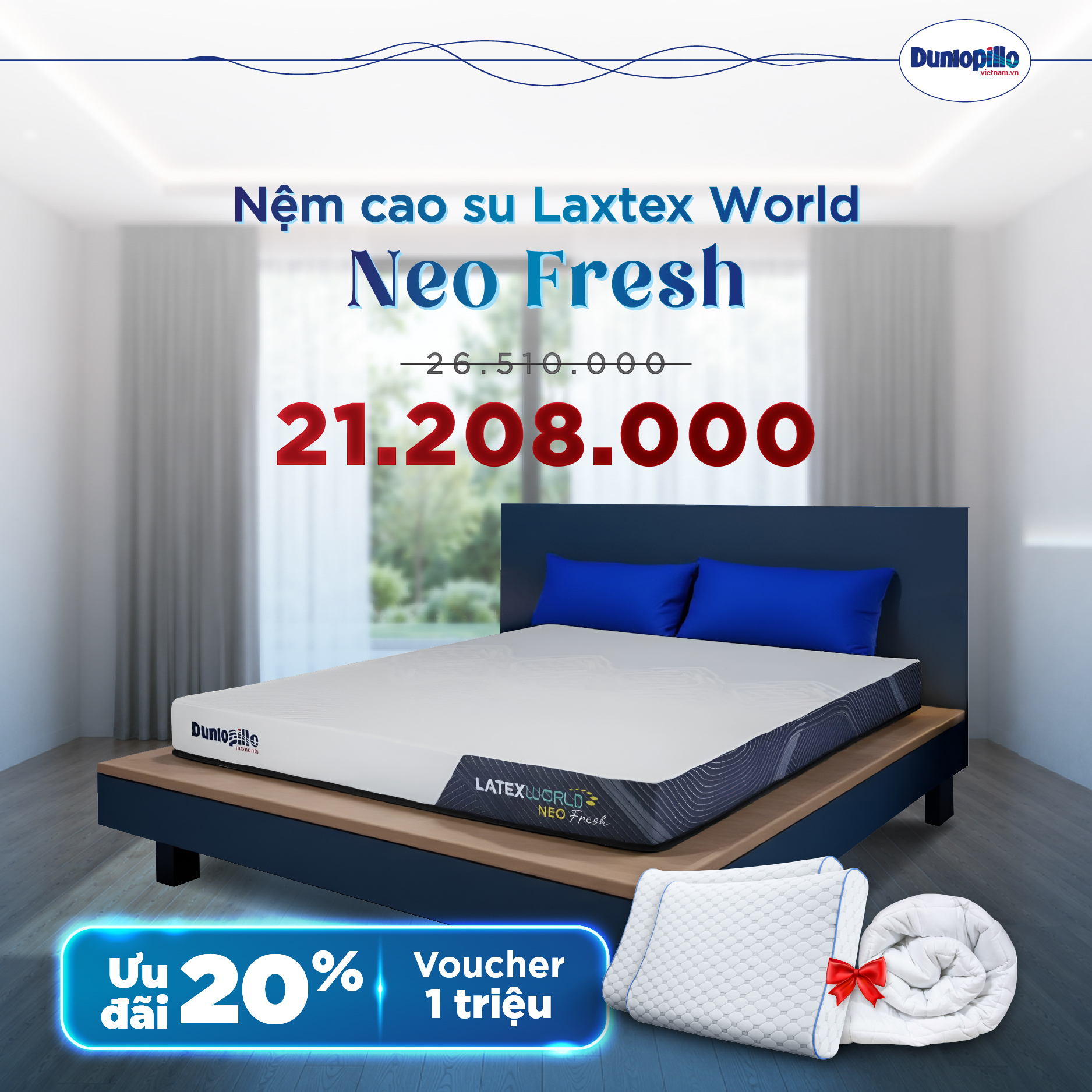 Nệm Dunlopillo khuyến mãi Neo Fresh