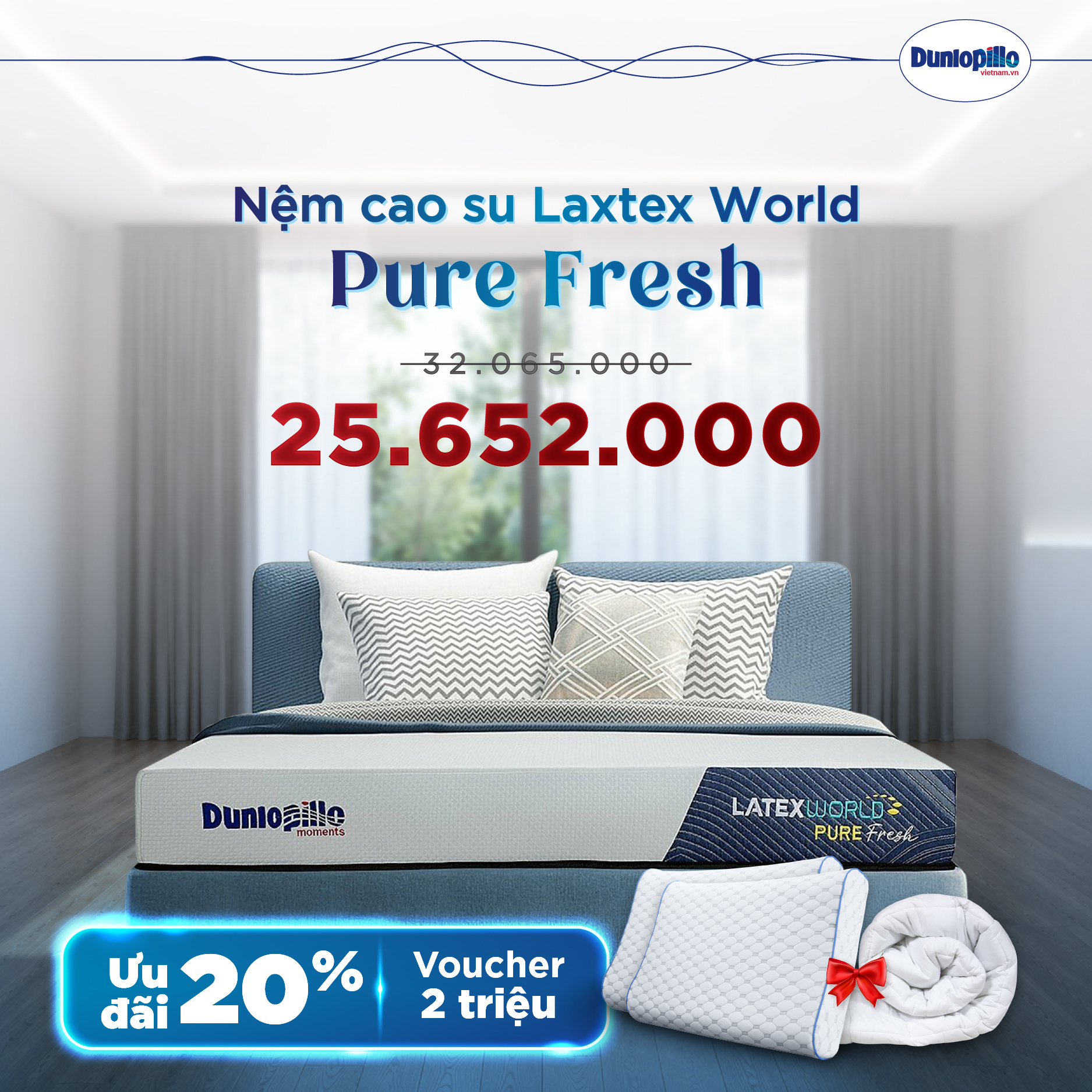 Nệm Dunlopillo khuyến mãi Pure Fresh