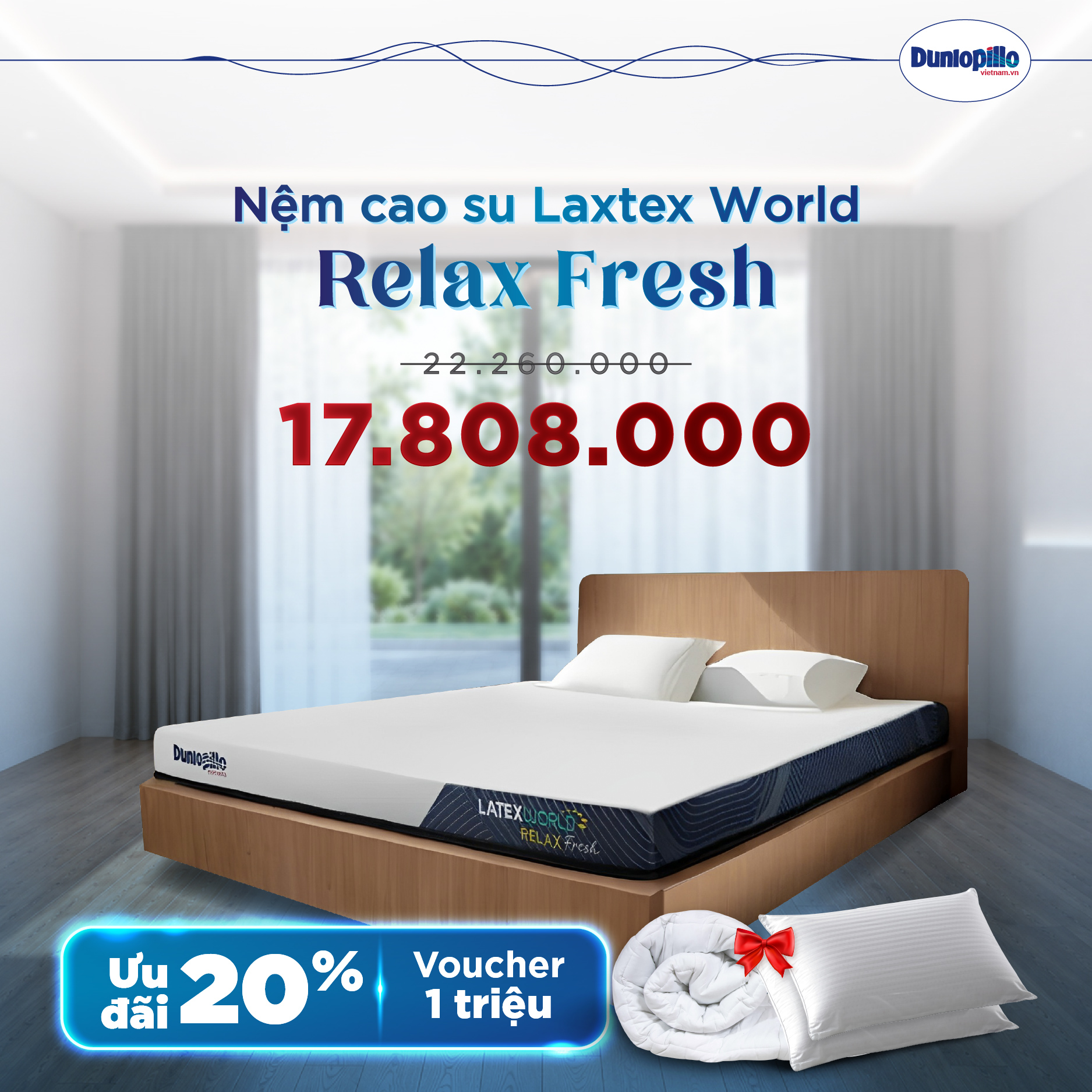 Nệm Dunlopillo khuyến mãi Relax fresh