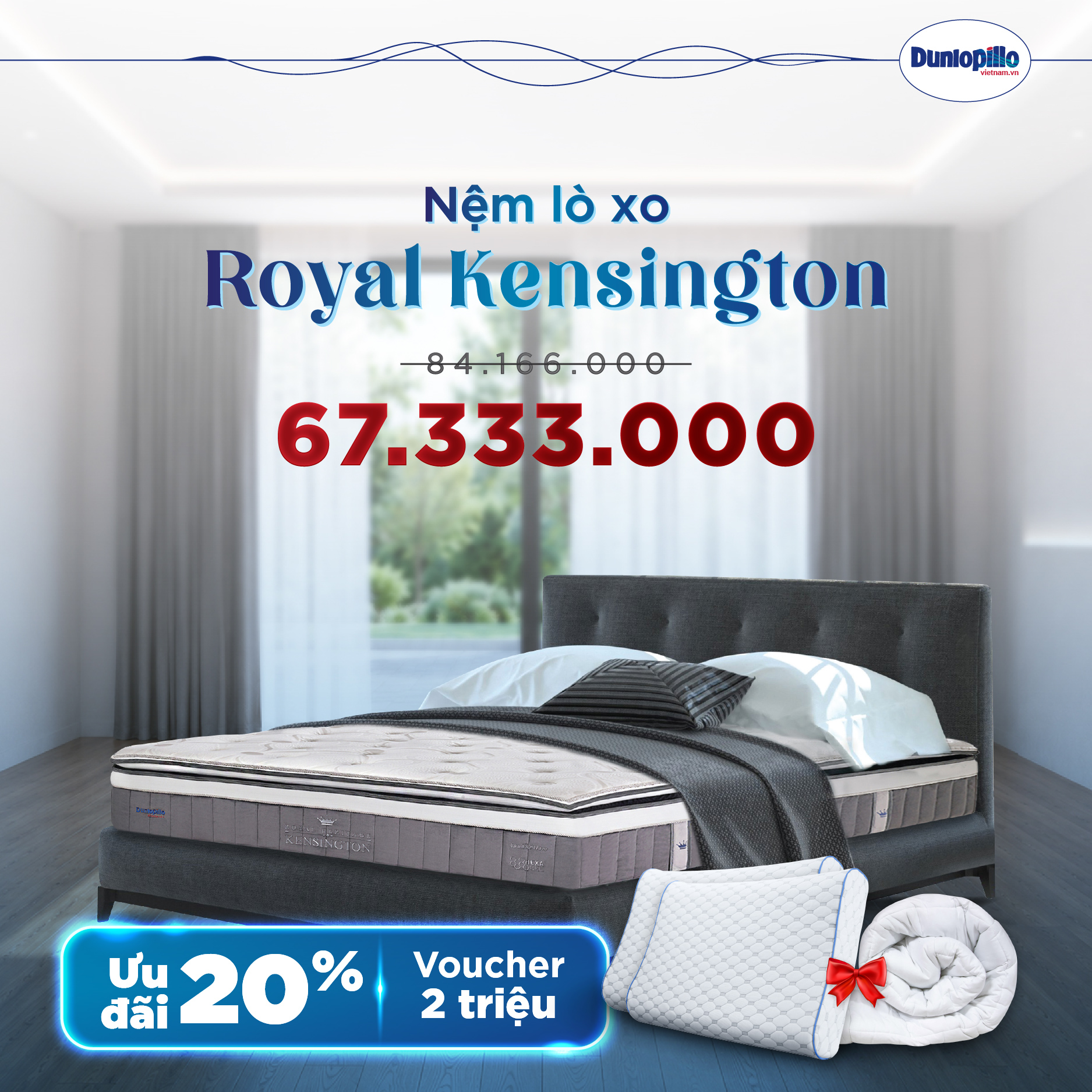 Nệm Dunlopillo khuyến mãi dòng Kensington